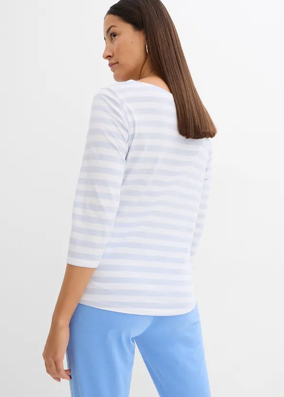 Shirt mit U-Boot-Ausschnitt in blau von hinten (im Anschnitt) - bonprix Shirt mit U-Boot-Ausschnitt in blau von hinten (im Anschnitt) - bonprix