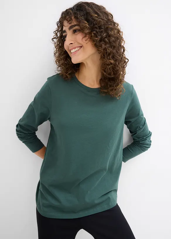Umstands- und Stillshirts aus Bio-Baumwolle (2er Pack) in grün von vorne (im Anschnitt) - bonprix Umstands- und Stillshirts aus Bio-Baumwolle (2er Pack) in grün von vorne (im Anschnitt) - bonprix