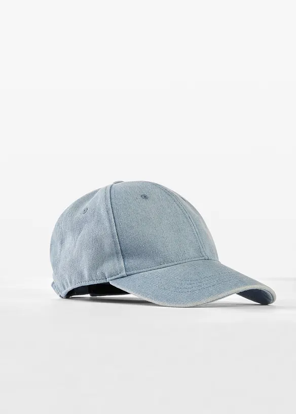 Cap aus 100% Baumwolle in blau von vorne - bonprix
