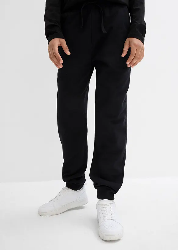 Jogginghose aus weichem Baumwoll-Mix in schwarz von vorne - bonprix
