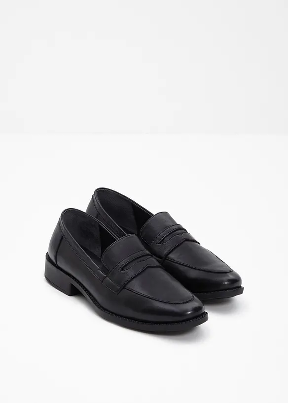Penny-Loafer aus Leder in schwarz - bonprix Penny-Loafer aus Leder in schwarz - bonprix