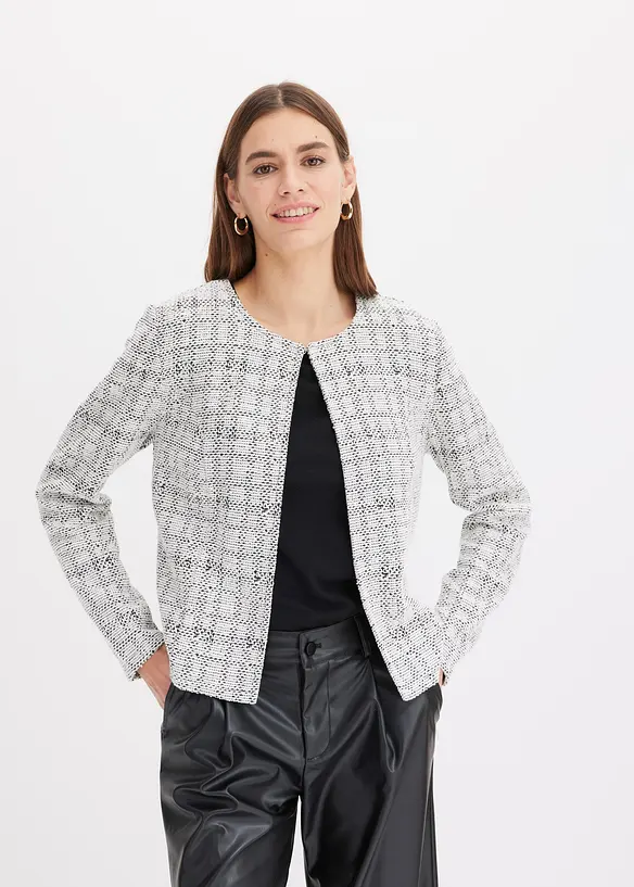 Strickjacke aus Baumwoll-Mix in schwarz von vorne (im Anschnitt) - bonprix Strickjacke aus Baumwoll-Mix in schwarz von vorne (im Anschnitt) - bonprix