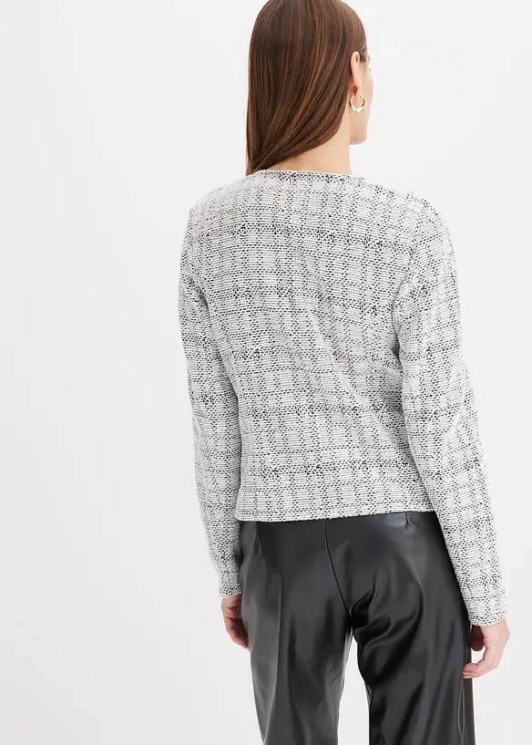 Strickjacke aus Baumwoll-Mix in schwarz von hinten (im Anschnitt) - bonprix Strickjacke aus Baumwoll-Mix in schwarz von hinten (im Anschnitt) - bonprix
