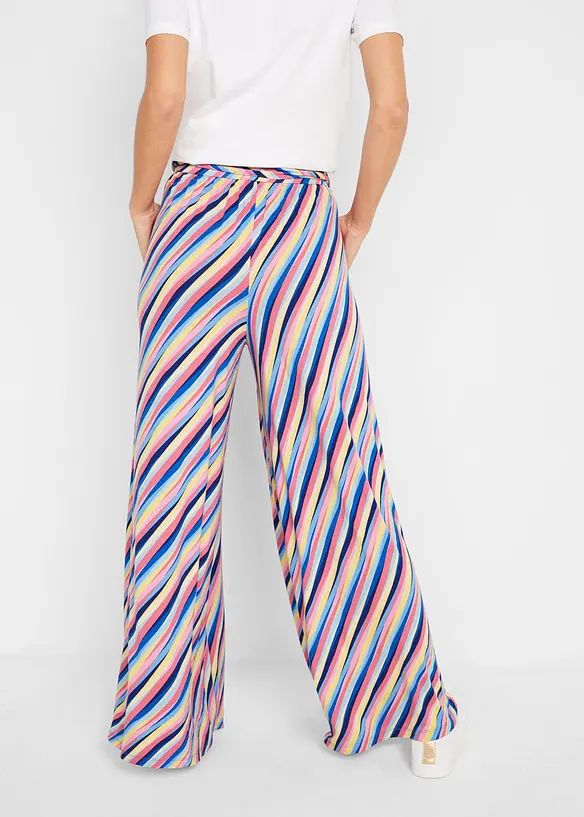 Jersey-Palazzohose aus softem Viskose-Mix in pink von hinten - bonprix