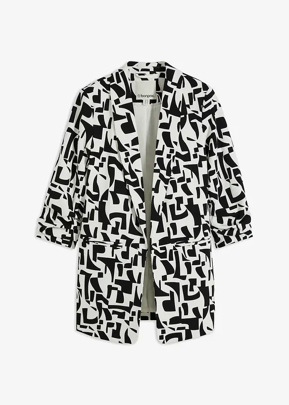 bedruckter Longblazer in weiß von vorne - bonprix bedruckter Longblazer in weiß von vorne - bonprix
