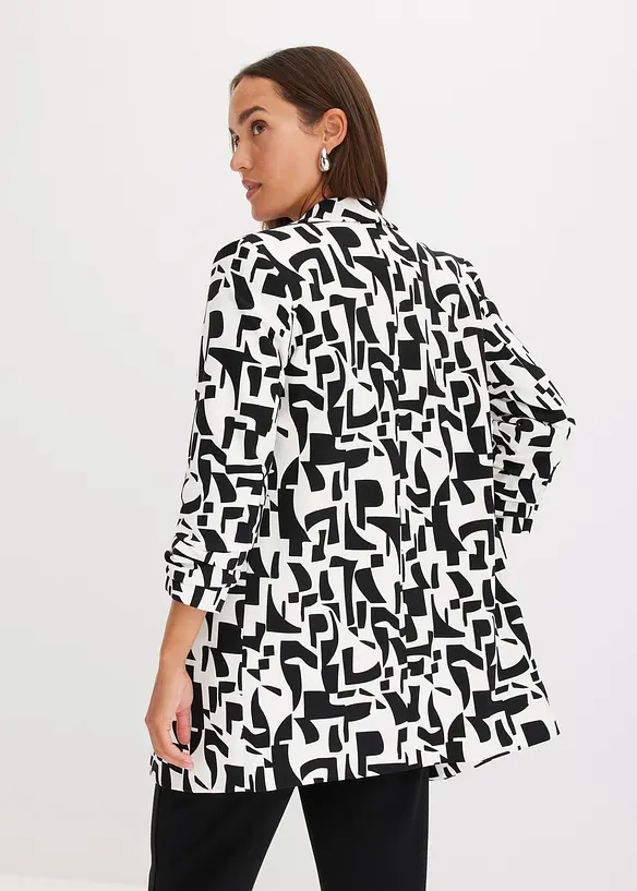bedruckter Longblazer in weiß von hinten (im Anschnitt) - bonprix bedruckter Longblazer in weiß von hinten (im Anschnitt) - bonprix