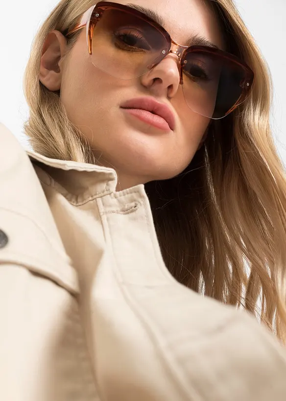 Sonnenbrille mit Farbverlauf in braun von vorne (im Anschnitt) - bonprix