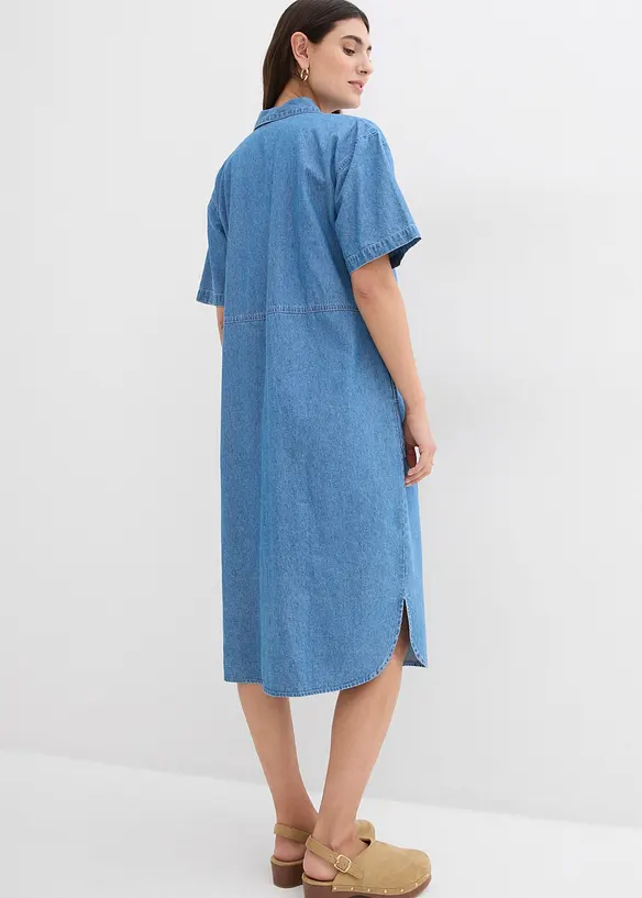 Jeanskleid, Oversized in blau von hinten (Totalaufnahme) - bonprix