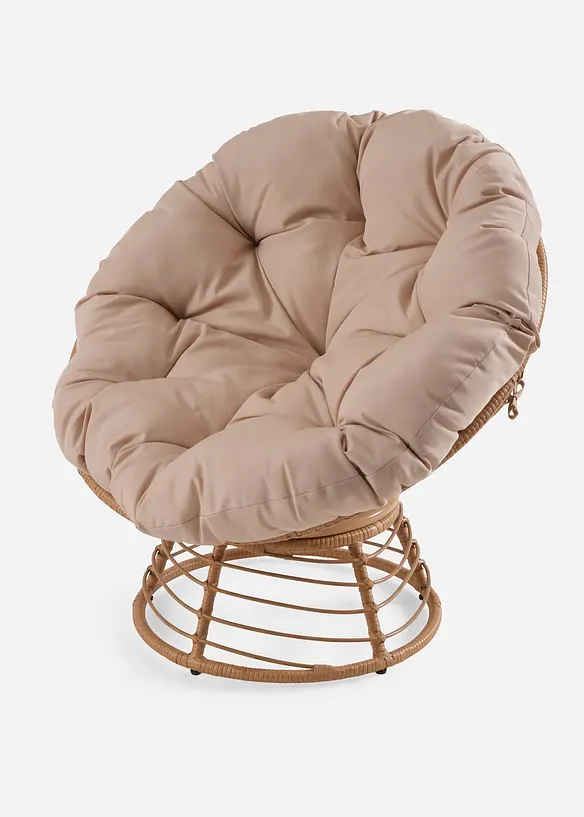 Korb Gartensessel in beige von vorne - bonprix