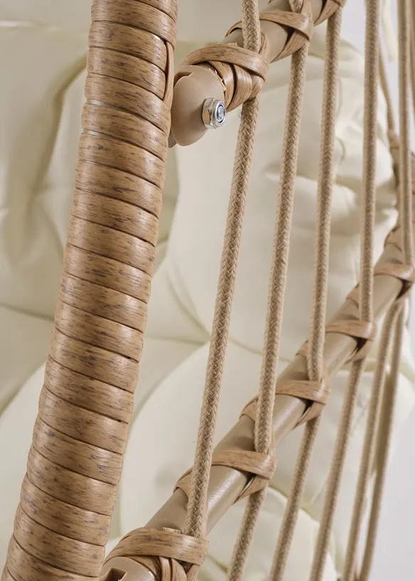 Hängesessel mit Ständer in beige Detailaufnahme vom Material - bonprix