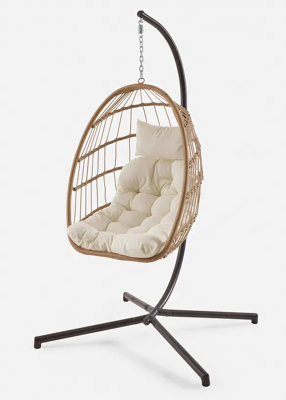 Hängesessel mit Ständer in beige von vorne - bonprix