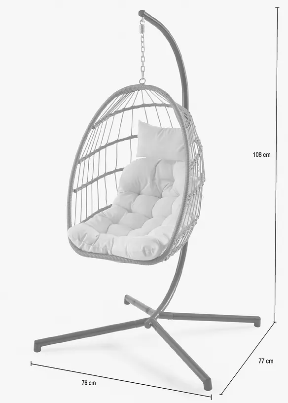 Hängesessel mit Ständer in beige - bonprix