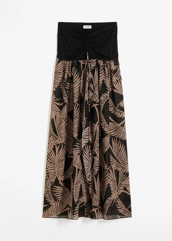 Bandeau-Strandkleid aus leichtem Chiffon in schwarz von vorne - bonprix Bandeau-Strandkleid aus leichtem Chiffon in schwarz von vorne - bonprix