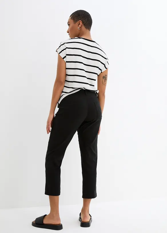 7/8-Hose aus Bengalin in schwarz von hinten - bonprix