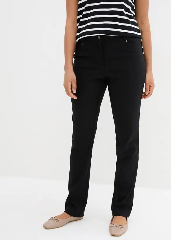 Bengalin-Hose mit Bequembund aus Viskose-Mix in schwarz von vorne - bonprix Bengalin-Hose mit Bequembund aus Viskose-Mix in schwarz von vorne - bonprix
