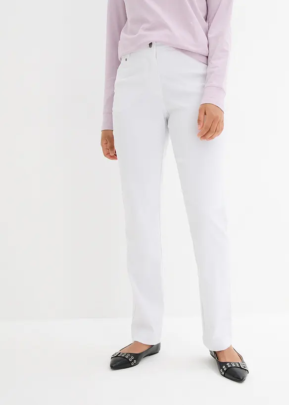 Bengalin-Hose mit Bequembund aus Viskose-Mix in weiß von vorne - bonprix Bengalin-Hose mit Bequembund aus Viskose-Mix in weiß von vorne - bonprix