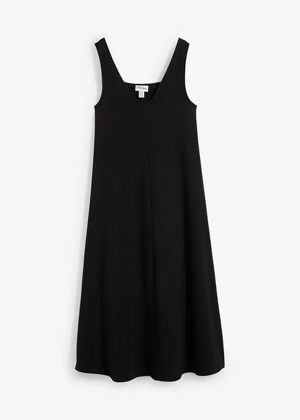 Jerseykleid aus reiner Bio-Baumwolle in schwarz von vorne - bonprix