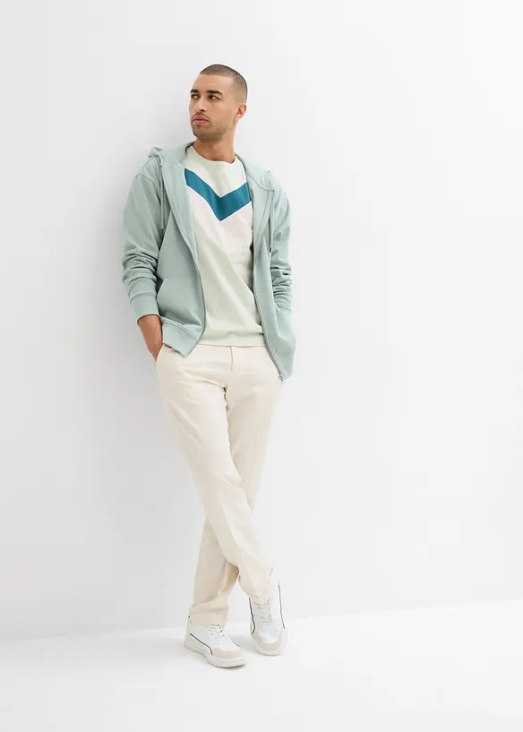 T-Shirt mit Bio Baumwolle, Slim Fit in petrol im Look von vorne (Totalaufnahme) - bonprix