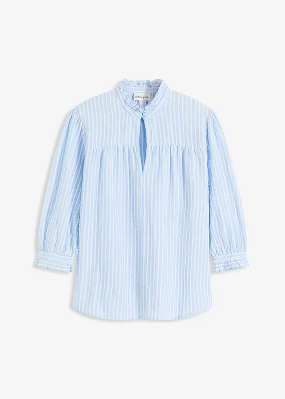 Bluse aus Baumwoll-Viskose Mix in blau von vorne - bonprix Bluse aus Baumwoll-Viskose Mix in blau von vorne - bonprix