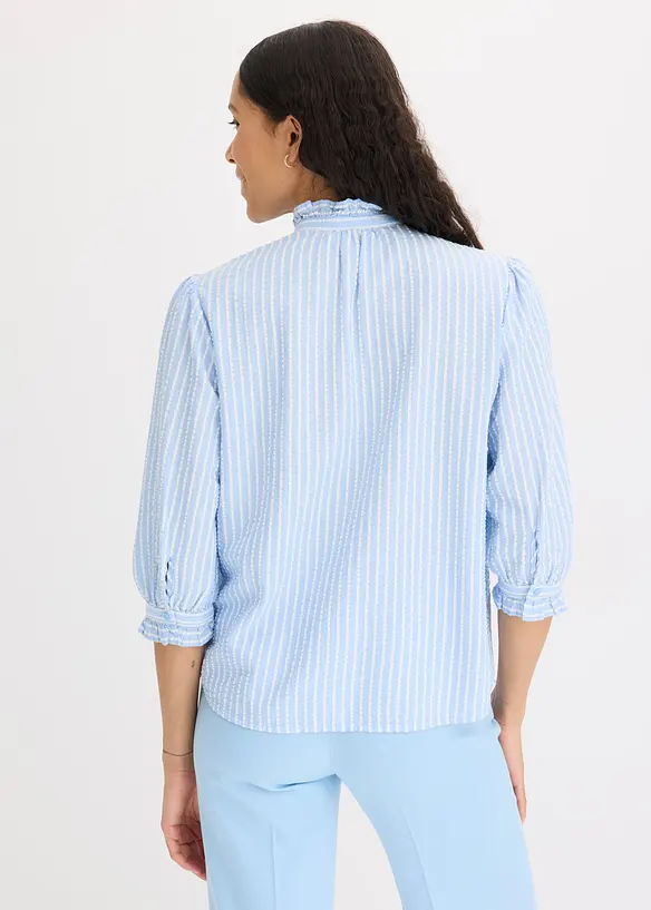 Bluse aus Baumwoll-Viskose Mix in blau von hinten (im Anschnitt) - bonprix Bluse aus Baumwoll-Viskose Mix in blau von hinten (im Anschnitt) - bonprix