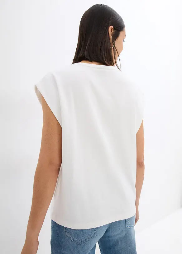 Shirt aus reiner Bio-Baumwolle in weiß von hinten (im Anschnitt) - bonprix