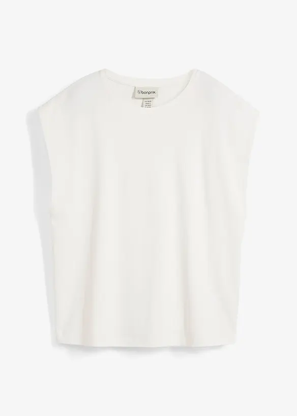 Shirt aus reiner Bio-Baumwolle in weiß von vorne - bonprix