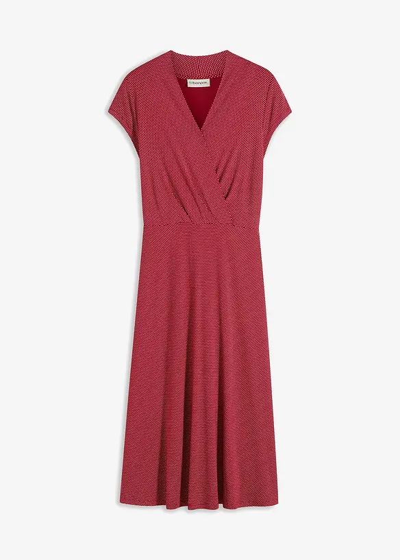 Midikleid aus fließendem Viskose-Mix in rot von vorne - bonprix Midikleid aus fließendem Viskose-Mix in rot von vorne - bonprix