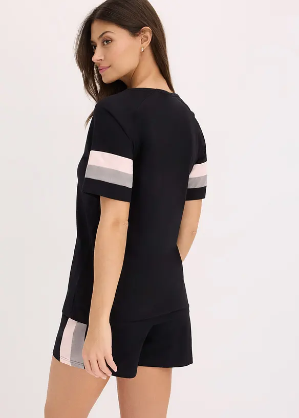 Jersey Shorty aus reiner Baumwolle in schwarz von hinten (Totalaufnahme) - bonprix