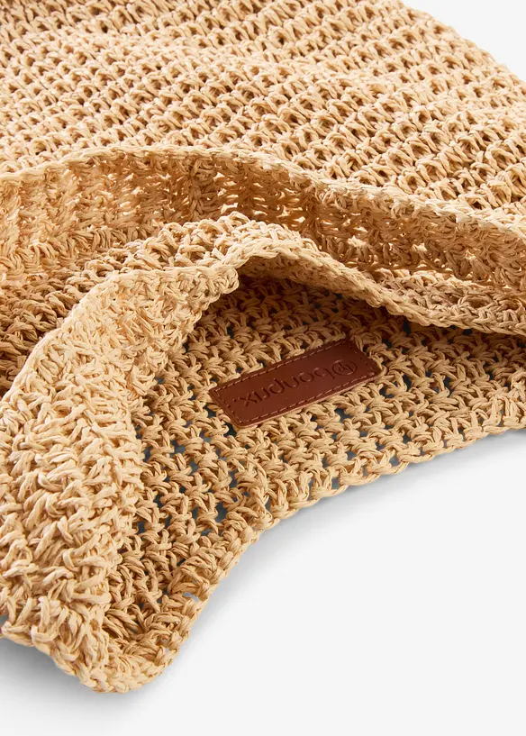 Strohshopper in beige geöffnet - bonprix
