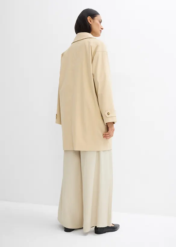 Oversize Trenchcoat in A-Linie in beige von hinten (Totalaufnahme) - bonprix