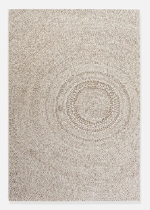 In- und Outdoor Teppich mit rundem Motiv in beige - bonprix