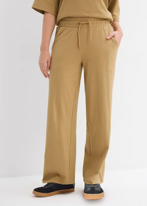 Jersey-Hose aus Interlock in braun von vorne - bonprix Jersey-Hose aus Interlock in braun von vorne - bonprix