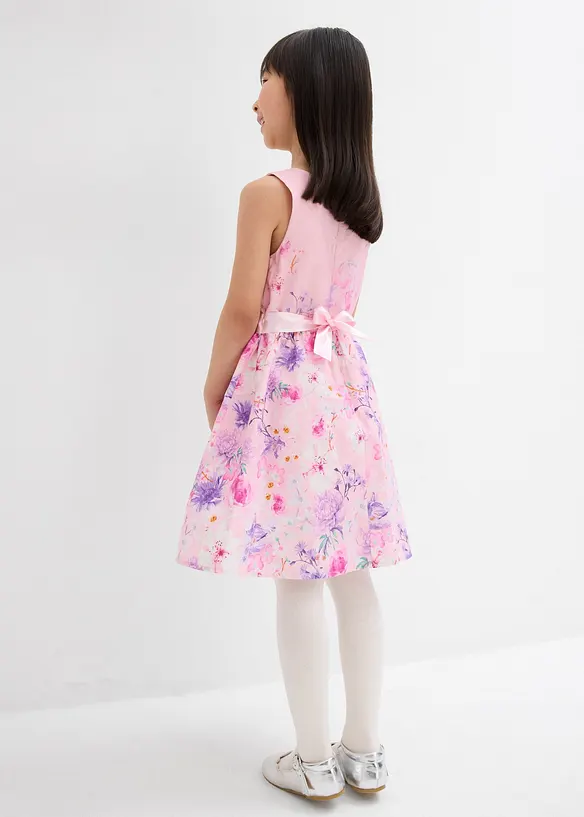 Kleid aus Baumwoll-Popeline in rosa von hinten (Totalaufnahme) - bonprix