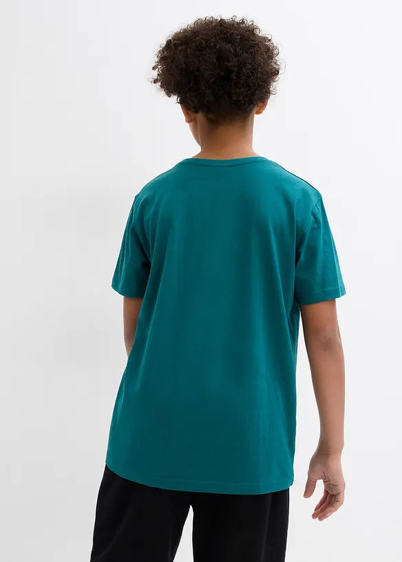 T-Shirt aus reiner Bio-Baumwolle in petrol von hinten (im Anschnitt) - bonprix
