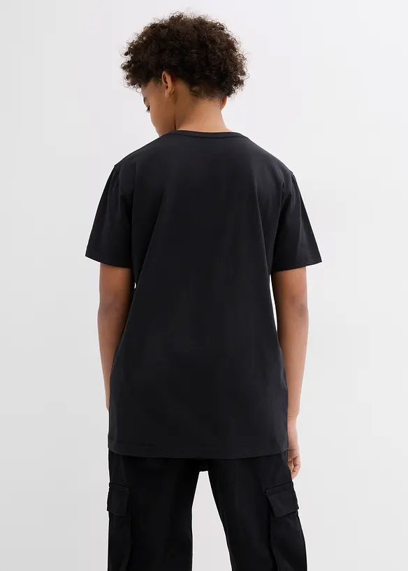 T-Shirt aus reiner Bio-Baumwolle in schwarz von hinten (im Anschnitt) - bonprix