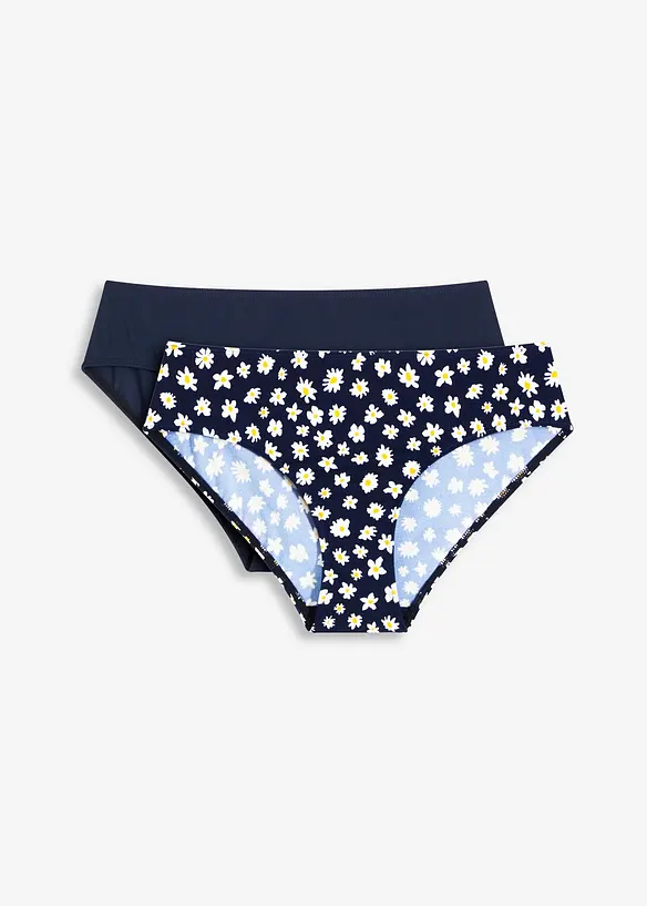 Bikinihose (2er Pack) in blau von vorne - bonprix