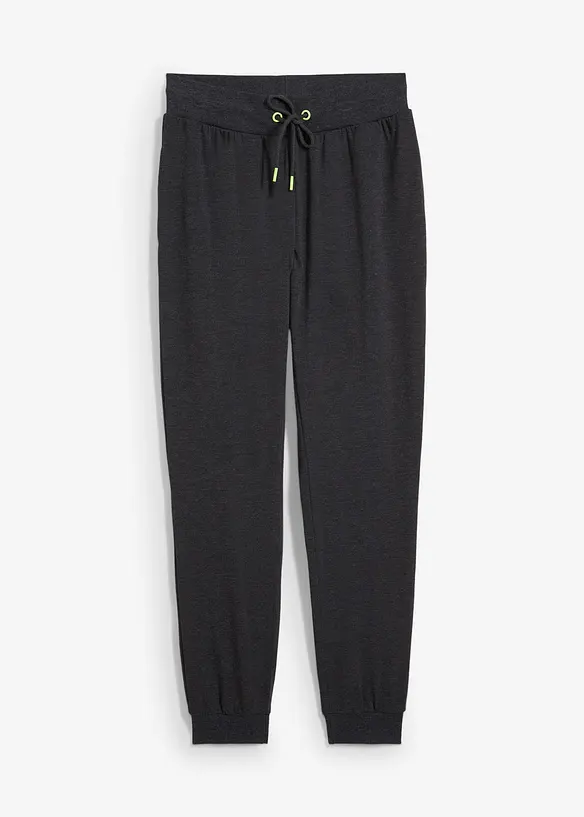 Jogginghose mit elastischen Bund in schwarz von vorne - bonprix Jogginghose mit elastischen Bund in schwarz von vorne - bonprix