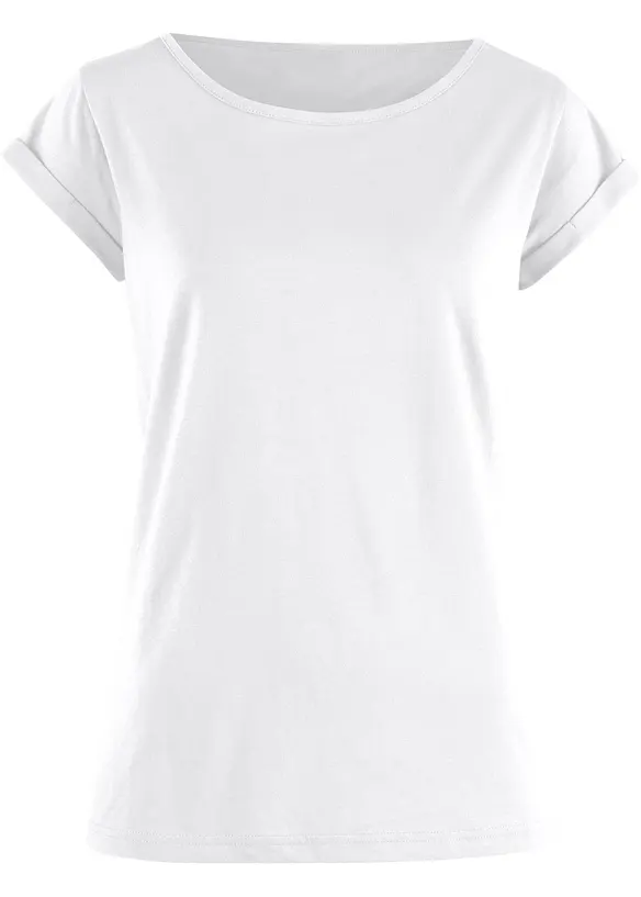 T-Shirt aus reiner Baumwolle in weiß - bonprix