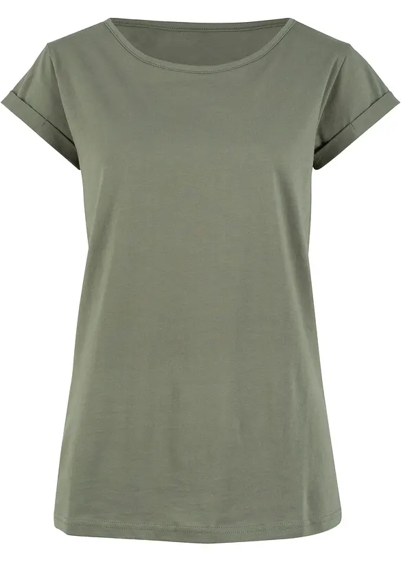 T-Shirt aus reiner Baumwolle in grün von vorne - bonprix