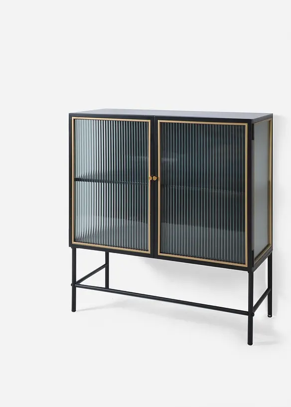 Metall Schrank in schwarz von vorne - bonprix