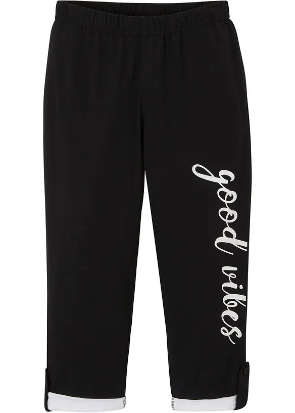 ¾ Leggings mit Bio-Baumwolle in schwarz von vorne - bonprix