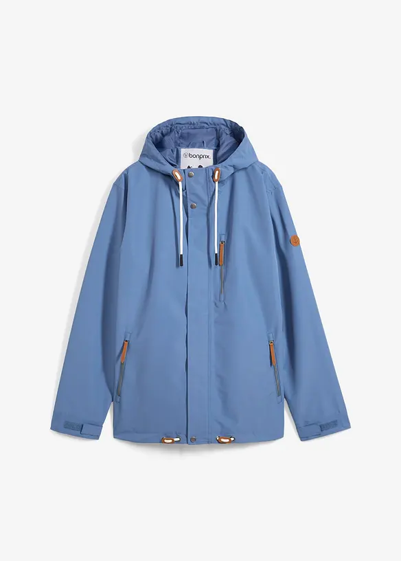 Wasserdichte Funktions-Jacke in blau von vorne - bonprix