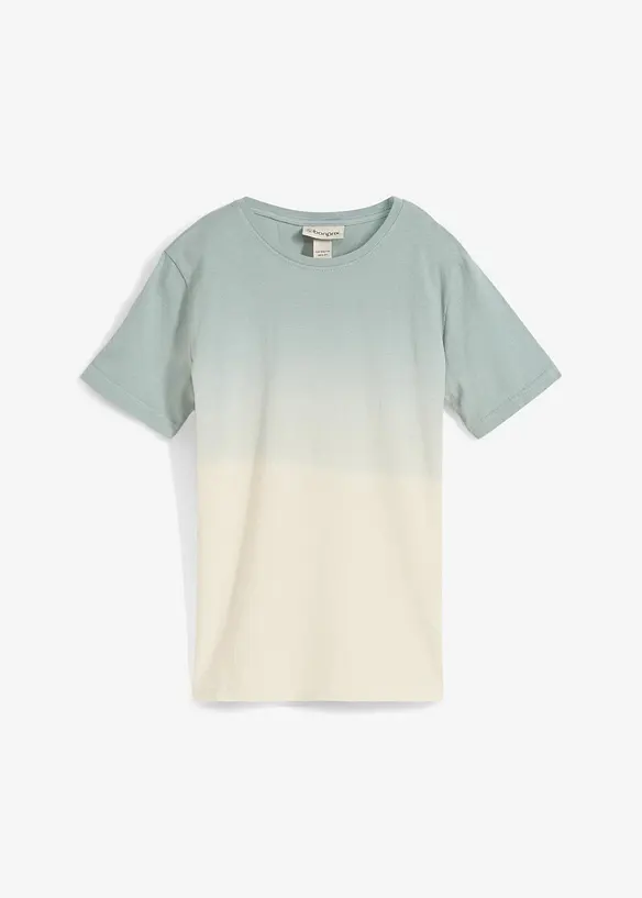 T-Shirt aus reiner Baumwolle in grün von vorne - bonprix