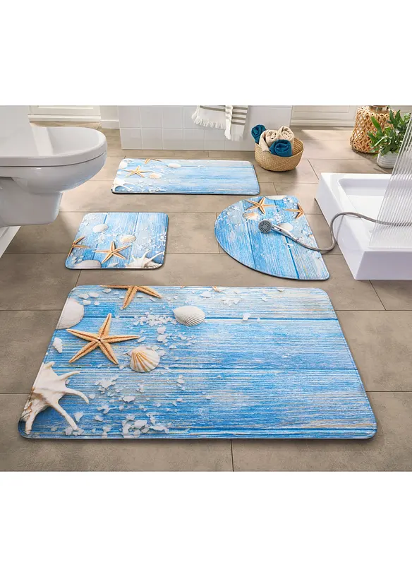 Badematte mit Memory Schaum in blau (Ambiente) - bonprix