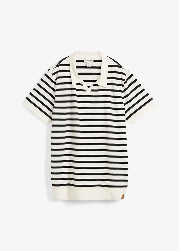 Poloshirt mit Bio-Baumwolle in weiß von vorne - bonprix