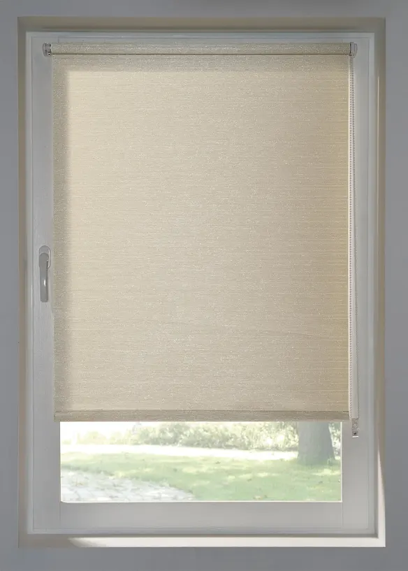 Sichtschutzrollo mit Glanzstruktur in beige - bonprix