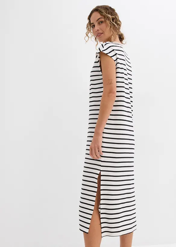 Jerseykleid aus reiner Baumwolle in weiß von hinten (Totalaufnahme) - bonprix Jerseykleid aus reiner Baumwolle in weiß von hinten (Totalaufnahme) - bonprix