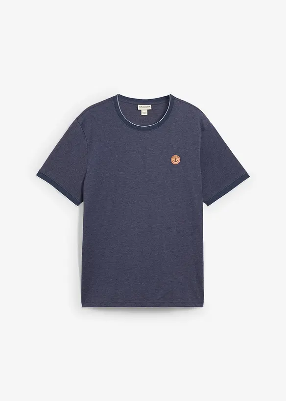 T-Shirt in Regular Fit in blau von vorne - bonprix