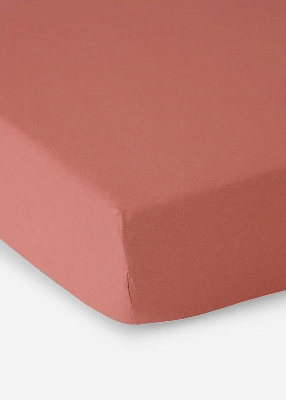 Jersey Spannbettlaken in Frühlingsfarben in rosa von vorne - bonprix