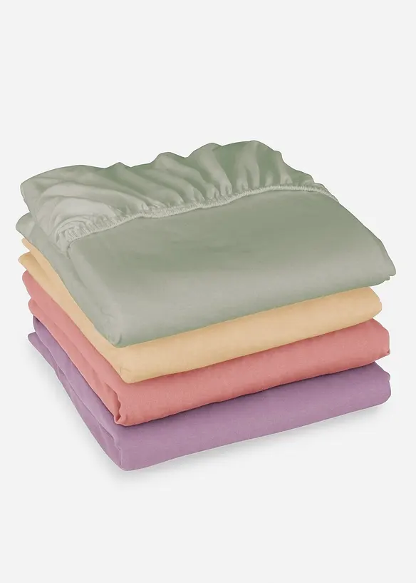 Jersey Spannbettlaken in Frühlingsfarben in lila (Detailaufnahme) - bonprix